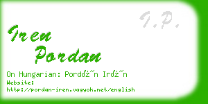 iren pordan business card